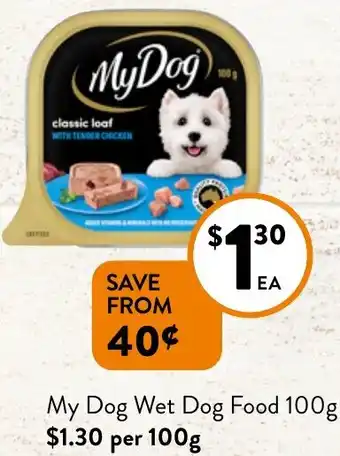 Foodworks My Dog Wet Dog Food 100g offer