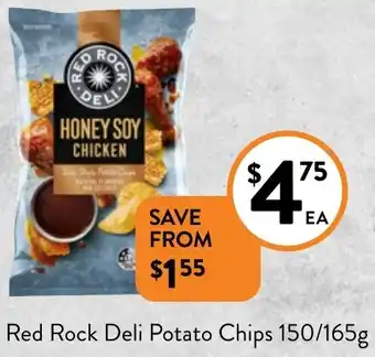 Foodworks Red Rock Deli Potato Chips 150/165g offer