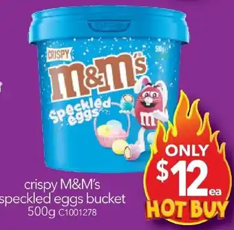 Cheap as Chips crispy M&M's speckled eggs bucket 500g offer