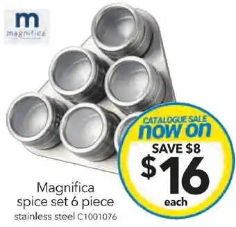 Cheap as Chips Magnifica spice set 6 piece stainless steel offer