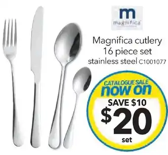 Cheap as Chips Magnifica cutlery 16 piece set stainless steel offer