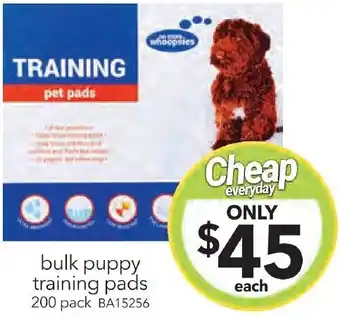Cheap as Chips bulk puppy training pads 200 pack offer