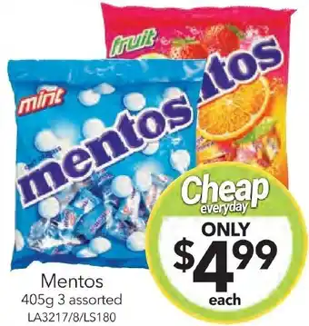 Cheap as Chips Mentos 405g offer