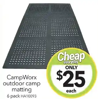 Cheap as Chips CampWorx outdoor camp matting 6 pack offer