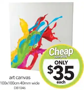 Cheap as Chips art canvas 100x100cm 40mm wide offer