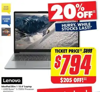 The Good Guys IdeaPad Slim 1 15.6" Laptop offer