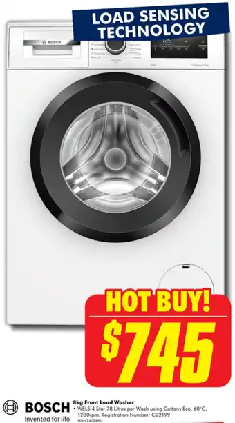 The Good Guys BOSCH 8kg Front Load Washer offer