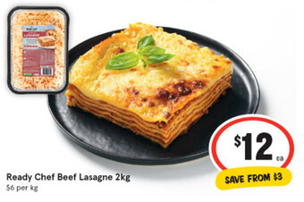 IGA Ready Chef Beef Lasagne 2kg offer