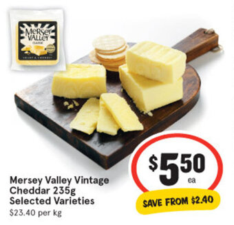 IGA Mersey Valley Vintage Cheddar 235g offer