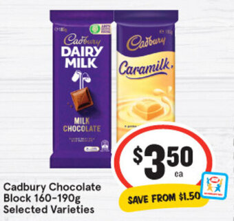 IGA Cadbury Chocolate Block 160-190g offer