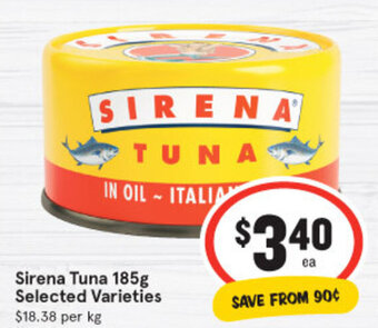 IGA Sirena Tuna 185g offer