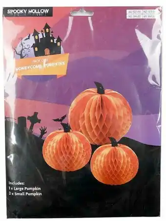 Spotlight 30% off Spooky Hollow Honeycomb Pumpkin 3 Pack offer