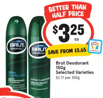 IGA Brut Deodorant 150g offer