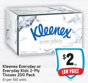 IGA Kleenex Everyday or Everyday Kids 2-Ply Tissues 200 pack offer