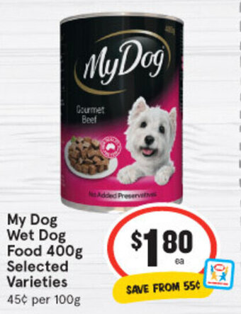 IGA My Dog Wet Dog Food 400g offer