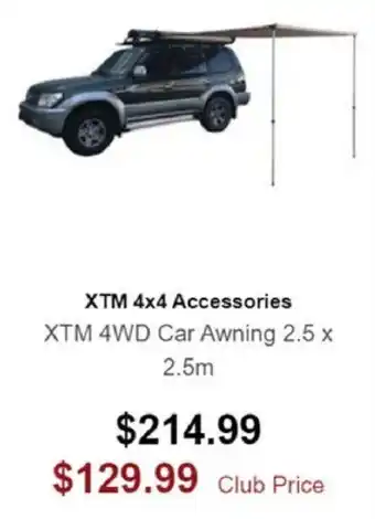 SuperCheap Auto XTM 4WD Car Awning 2.5x2.5m offer