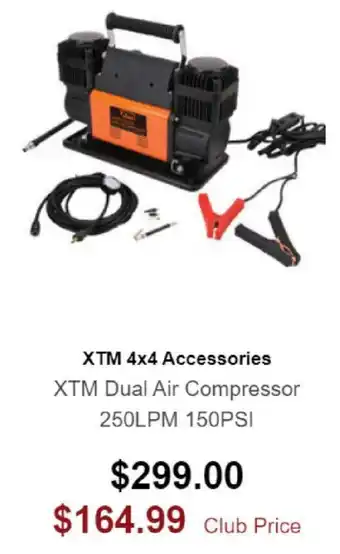 SuperCheap Auto XTM 4x4 Accessories XTM Dual Air Compressor 250LPM 150PSI offer