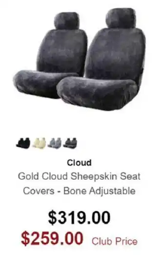 SuperCheap Auto Cloud Gold Sheepskin Seat Covers-Bone Adjustable offer