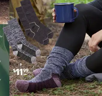ALDI Adult's Hiking Socks 2pk offer