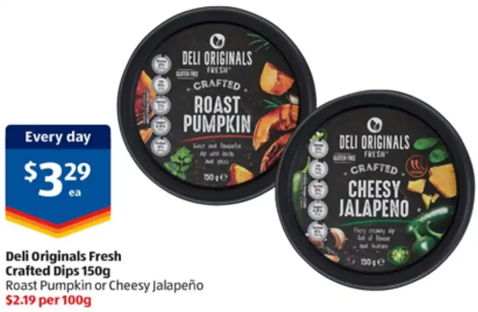 Deli Originals Fresh Crafted Dips 150g offer at ALDI