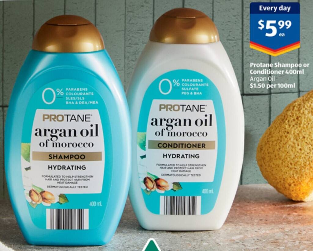 Protane Shampoo or Conditioner 400ml offer at ALDI