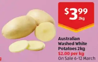 ALDI Australian Washed White Potatoes 2kg offer