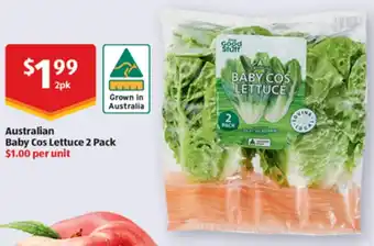 ALDI Australian Baby Cos Lettuce 2 Pack offer