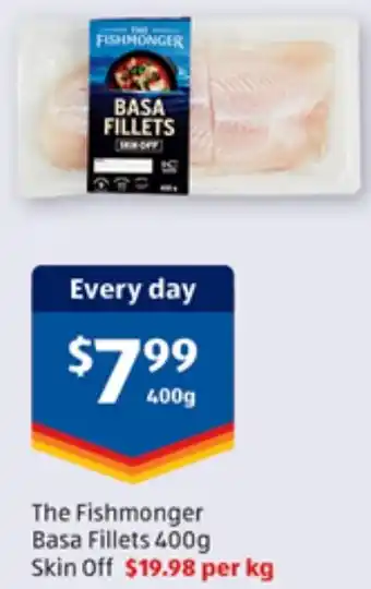 The Fishmonger Basa Fillets 400g Skin Off