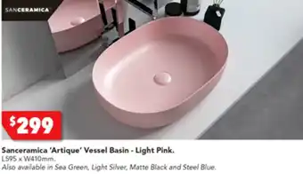 Harvey Norman Sanceramica 'Artique' Vessel Basin - Light Pink offer