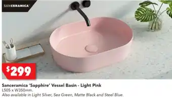 Harvey Norman Sanceramica 'Sapphire' Vessel Basin - Light Pink offer