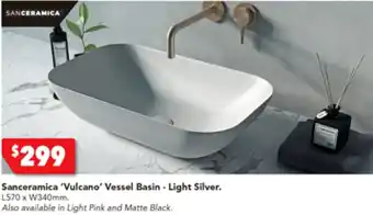 Harvey Norman Sanceramica 'Vulcano' Vessel Basin - Light Silver offer