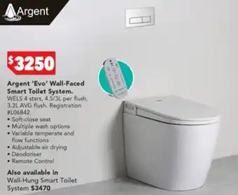 Harvey Norman Argent 'Evo' Wall-Faced Smart Toilet System offer
