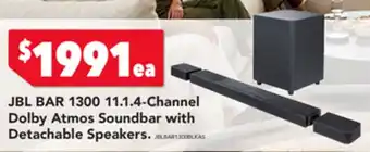 Harvey Norman JBL BAR 1300 11.1.4-Channel Dolby Atmos Soundbar with Detachable Speakers offer