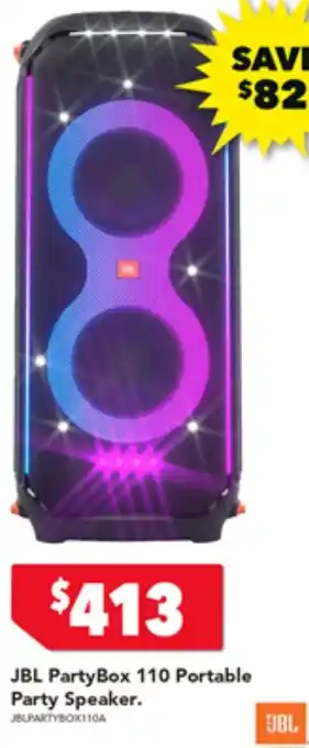 Harvey Norman JBL PartyBox 110 Portable Party Speaker offer
