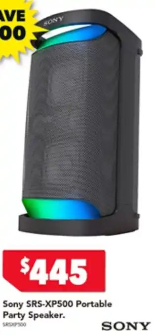 Harvey Norman Sony SRS-XP500 Portable Party Speaker offer