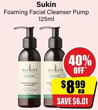 Sukin Foaming Facial Cleanser Pump 125ml