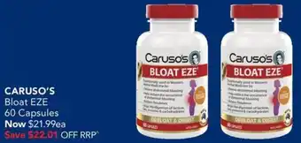 Amcal Pharmacies CARUSO'S Bloat EZE 60 Capsules offer