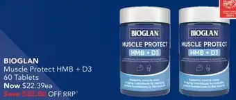 Amcal Pharmacies BIOGLAN Muscle Protect HMB + D3 60 Tablets offer