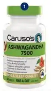 Amcal Pharmacies CARUSO'S Ashwagandha 7500 50 Tablets offer