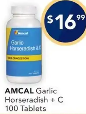 AMCAL Garlic Horseradish + C 100 Tablets