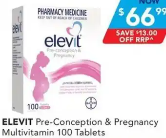 Amcal Pharmacies ELEVIT Pre-Conception & Pregnancy Multivitamin 100 Tablets offer
