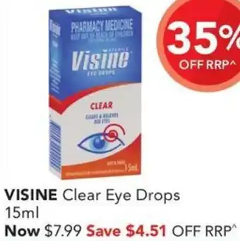 Amcal Pharmacies VISINE Clear Eye Drops 15ml offer