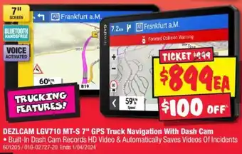 JB Hi-Fi DEZLCAM LGV710 MT-S 7" GPS Truck Navigation With Dash Cam offer