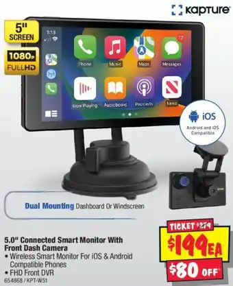 JB Hi-Fi 5.0" Connected Smart Monitor With Front Dash Camera offer