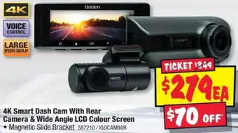 JB Hi-Fi 4K Smart Dash Cam With Rear Camera & Wide Angle LCD Colour Screen offer