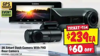 JB Hi-Fi 2K Smart Dash Camera With FHD Rear Camera offer