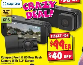 JB Hi-Fi Compact Front & HD Rear Dash Camera With 3.2" Screen offer