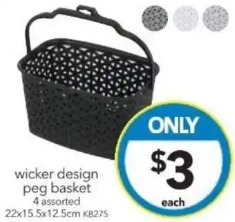 Cheap as Chips wicker design peg basket offer