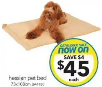 Cheap as Chips hessian pet bed offer