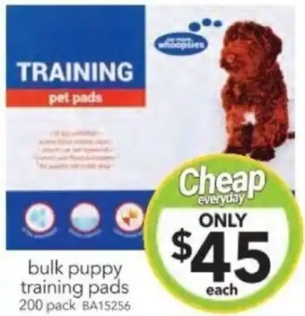 Cheap as Chips bulk puppy training pads 200 pack offer